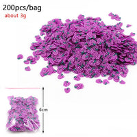 All Fruit Fimo Bead Charms Addition for Slime Accessories Fluffy Decoration in Slime Clound Sand Toys Filler Glitter Clear Set
