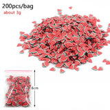All Fruit Fimo Bead Charms Addition for Slime Accessories Fluffy Decoration in Slime Clound Sand Toys Filler Glitter Clear Set